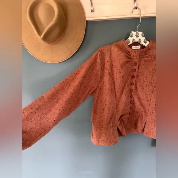 Krista Larson rust Wool Jacket OS sz M/L - Picture 9 of 14